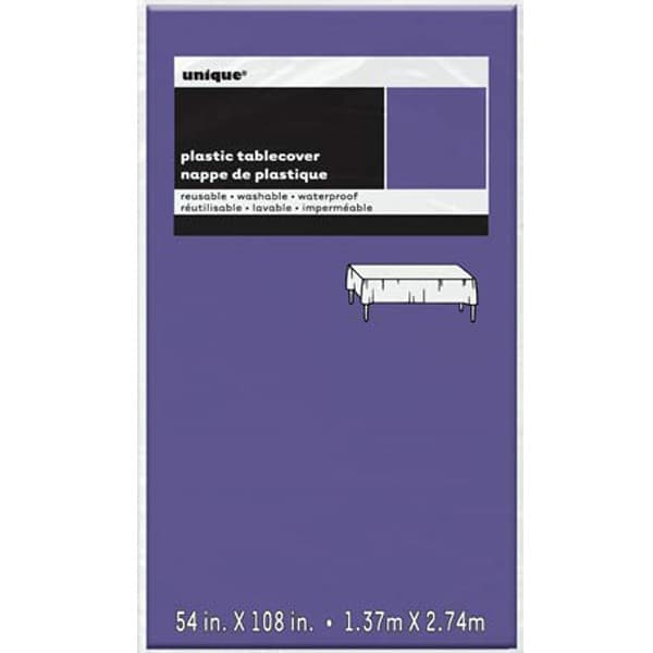 Deep Purple Rectangle Plastic Tablecover