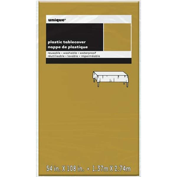 Gold Rectangle Plastic Tablecover