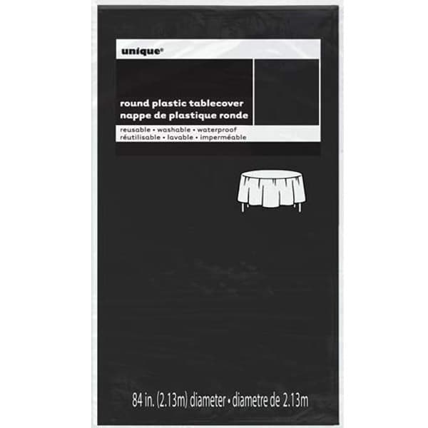 Black Round Plastic Tablecover