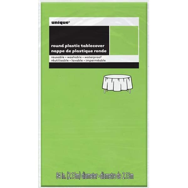 Lime Green Round Plastic Tablecover