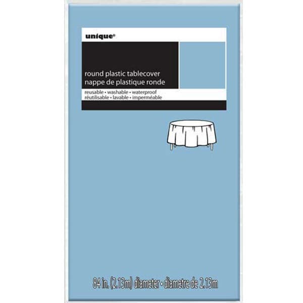 (image for) Powder Blue Round Plastic Tablecover