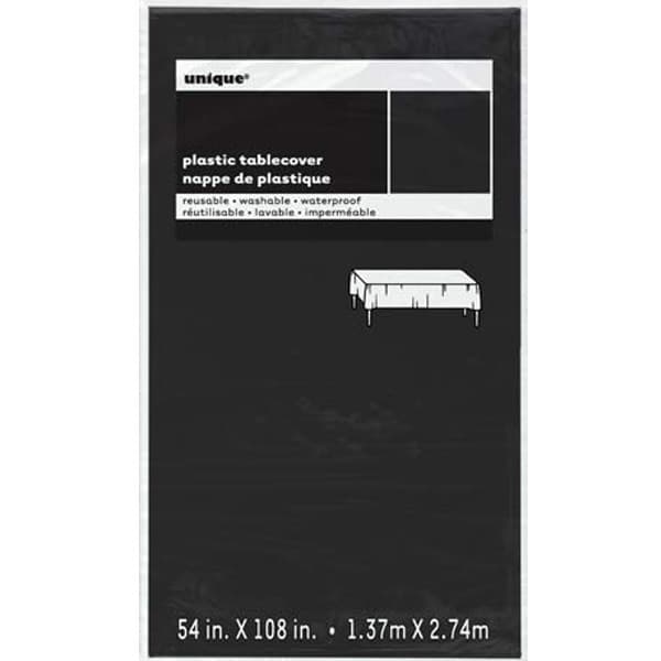 Black Rectangle Plastic Tablecover