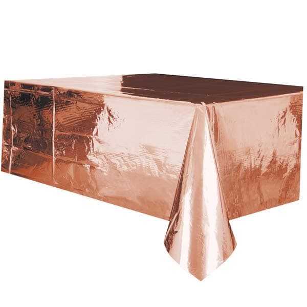 Metallic Rose Gold Plastic Tablecover