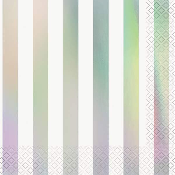 Iridescent Stripes Lunch Napkins 16pk