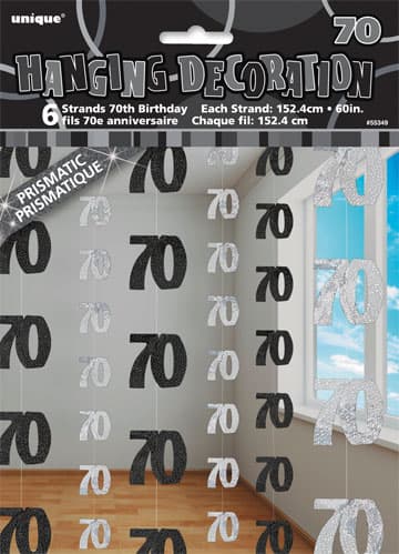 70th Silver Glitz String Decoration