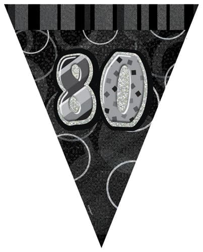 80th Happy Birthday Flag Bunting