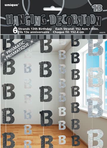 13th Silver Glitz String Decoration