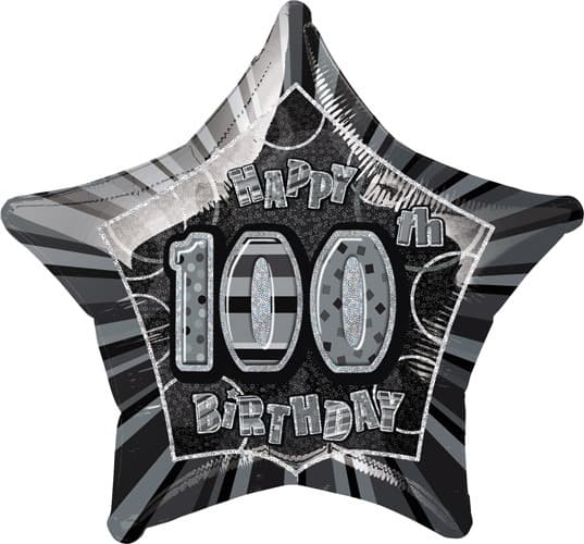 (image for) 20" Happy 100th Birthday Glitz Foil Balloons