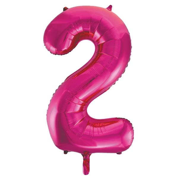 34" Unique Pink Glitz Number 2 Supershape Balloons