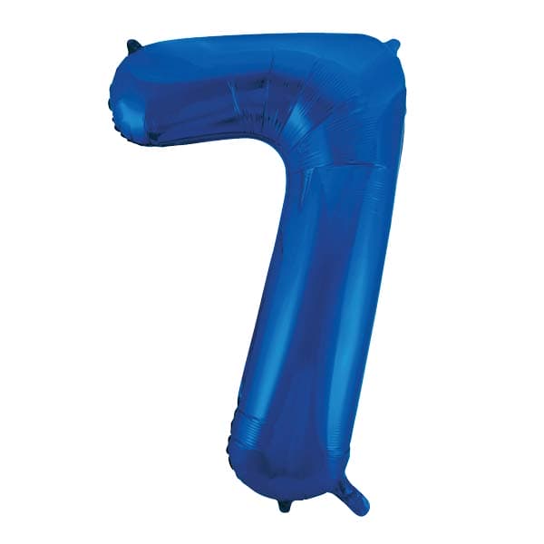 (image for) 34" Unique Blue Glitz Number 7 Supershape Balloons