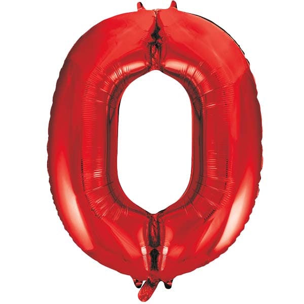 (image for) 34" Unique Red Number 0 Supershape Balloons