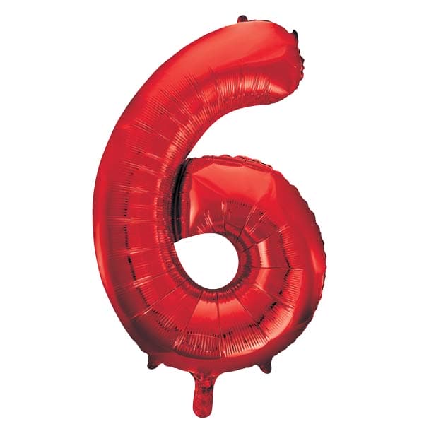 (image for) 34" Unique Red Number 6 Supershape Balloons