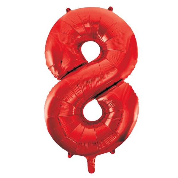 (image for) 34" Unique Red Number 8 Supershape Balloons