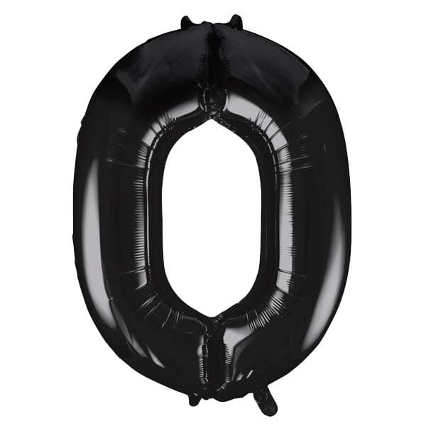 (image for) 34" Unique Black Number 0 Supershape Balloons