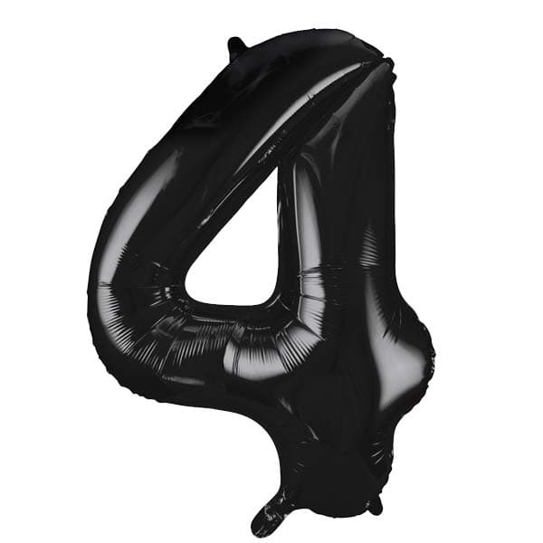 (image for) 34" Unique Black Number 4 Supershape Balloons