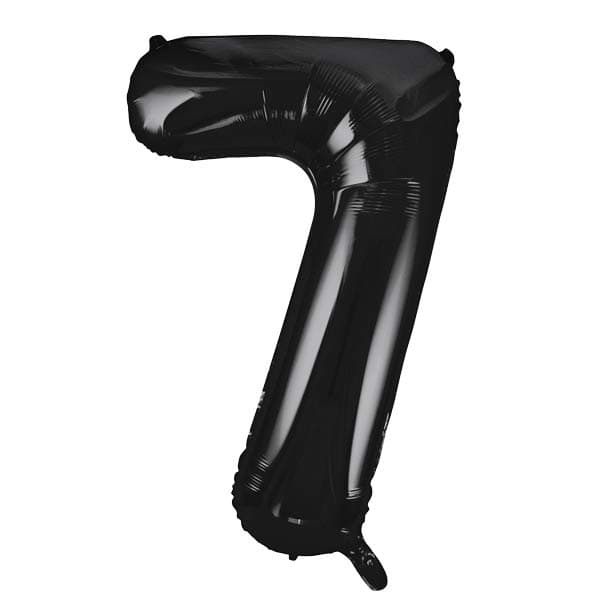 34" Unique Black Number 7 Supershape Balloons