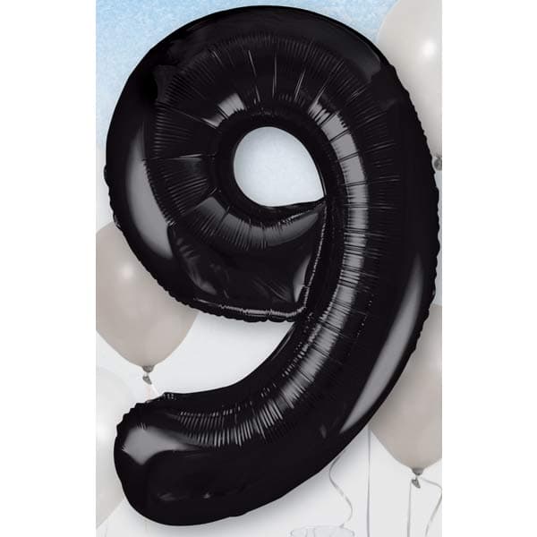 (image for) 34" Unique Black Number 9 Supershape Balloons