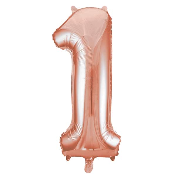 34" Unique Rose Gold Number 1 Supershape Balloons