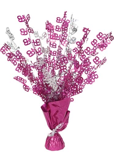 (image for) 65th Pink Glitz Foil Balloon Weight Centrepiece