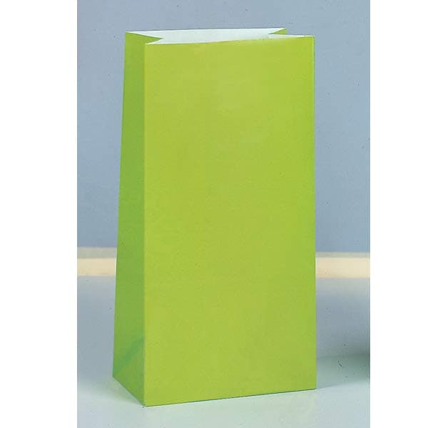 Lime Green Paper Party Bag 12pk