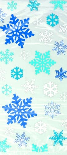 Blue Snowflakes Cello Bags x20