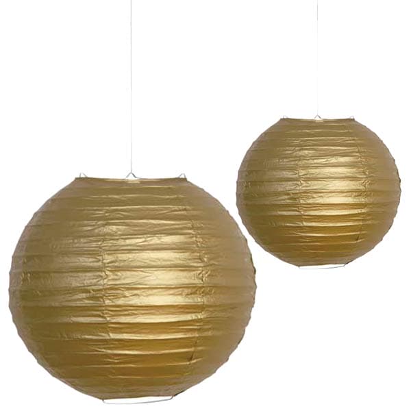 Metallic Gold Paper Lantern 1pk