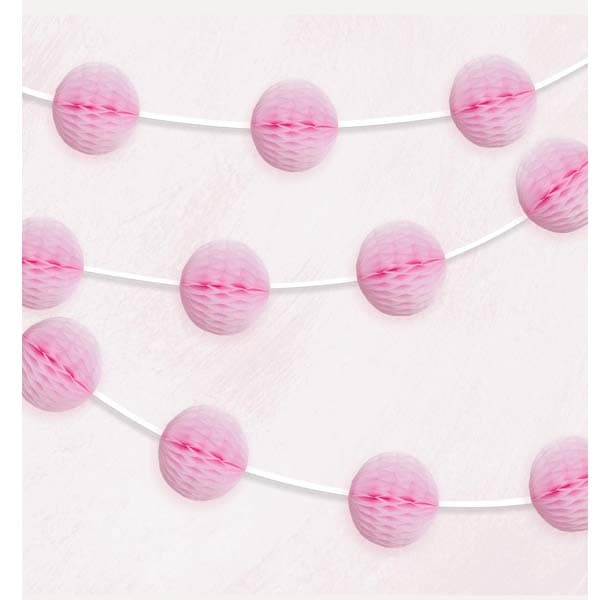 Lovely Pink Honeycomb Ball Garland