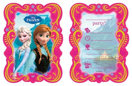 Frozen Invites And Envelopes x6
