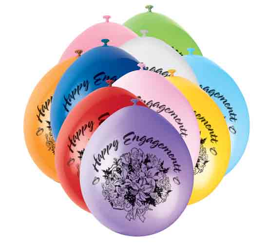(image for) 9" Happy Engagement Latex Balloons 5 Packs Of 10