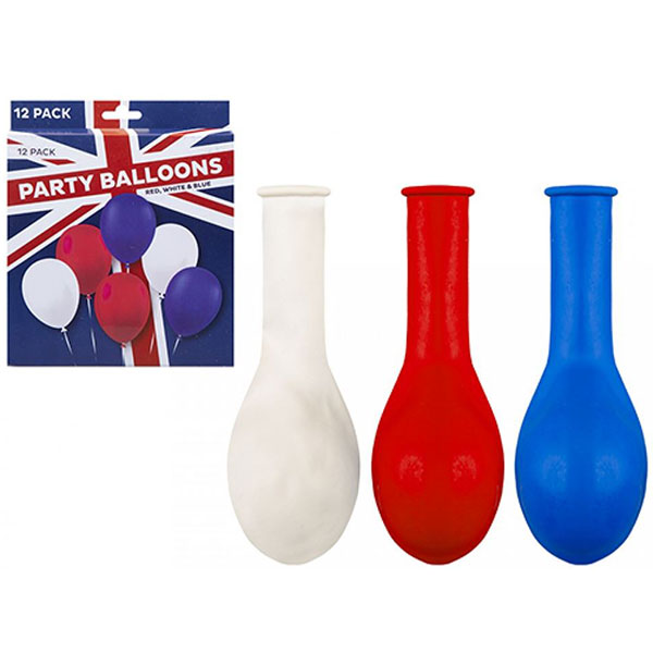 Union Jack Latex Balloons 12pk