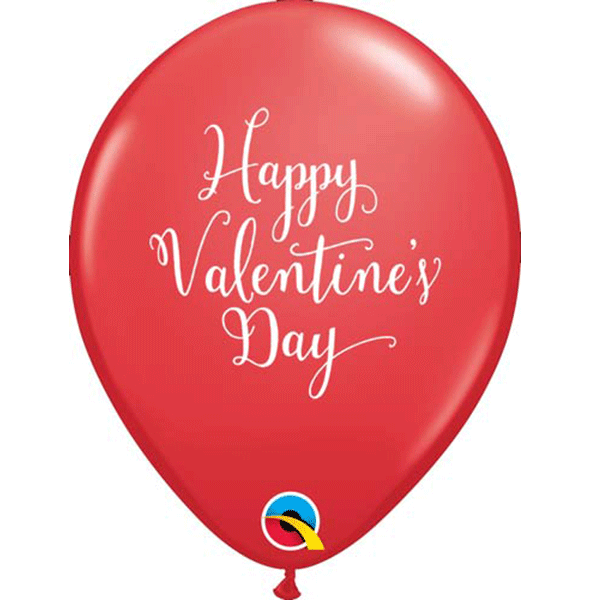 (image for) 11" Red Happy Valentine's Day Script Latex Balloons 25pk