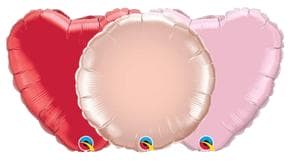 (image for) Valentines Plain Heart & Round Foil Balloons