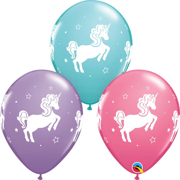 (image for) 11" Whimsical Unicorn Assorted Latex Balloons 25pk