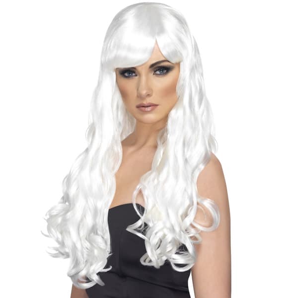 White Desire Wigs With Fringe