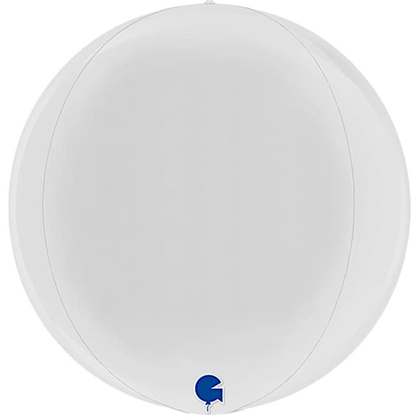 15" White Globe Foil Balloons