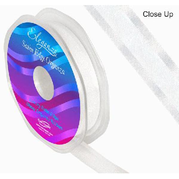 (image for) White Satin Edge Organza Ribbon 15mm x 25m