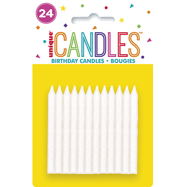 Iridescent Glitter Party Candles 24pk