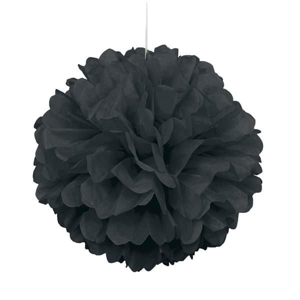 (image for) 16" Black Puff Tissue Decoration