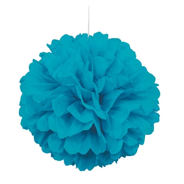 16" Caribbean Blue Puff Tissue Decoration