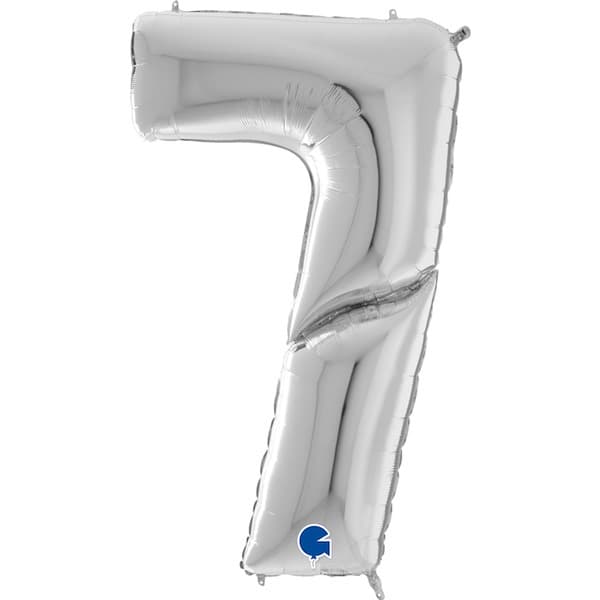 64" Grabo Silver Number 7 Shape Balloons