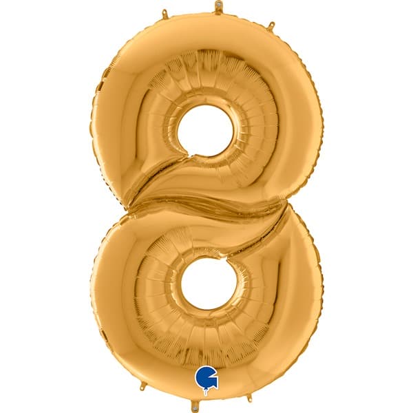 64" Grabo Gold Number 8 Shape Balloons