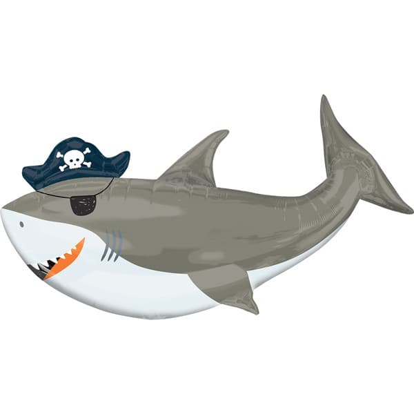 (image for) Ahoy Shark Birthday Supershape Balloons