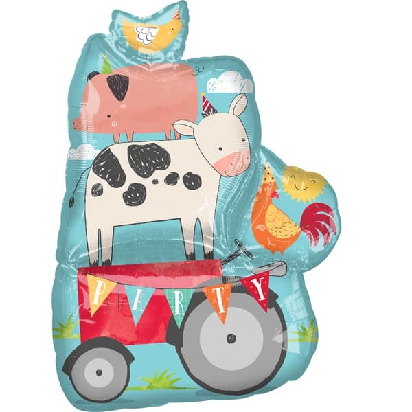 (image for) Happy Birthday Barnyard Supershape Balloons