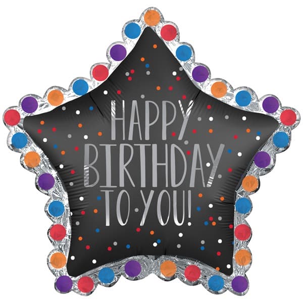 Happy Birthday To You Satin Star Supershape Balloons