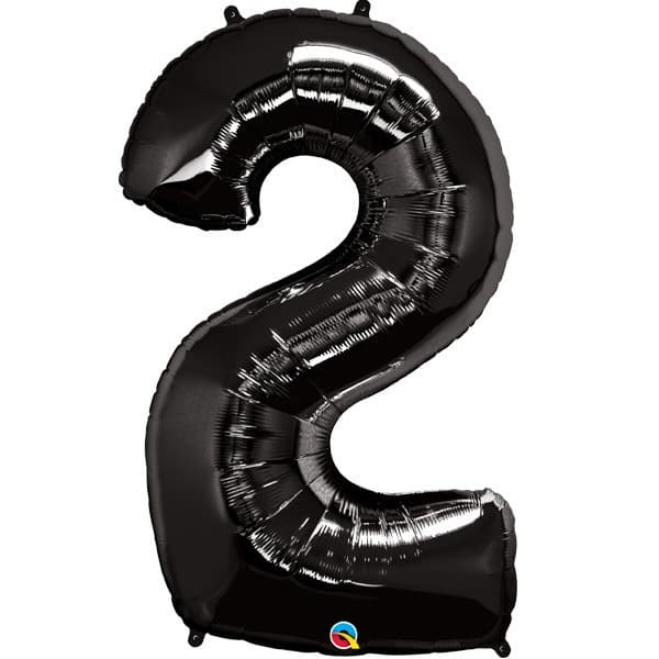 Qualatex Black Number 2 Supershape Balloons