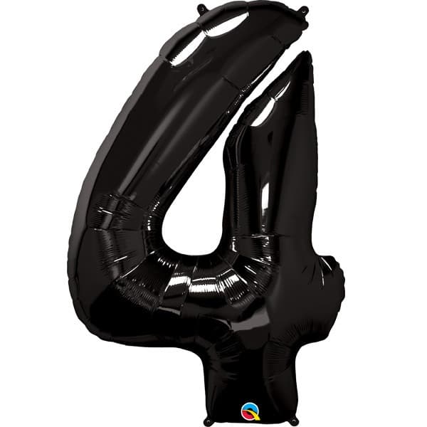 Qualatex Black Number 4 Supershape Balloons