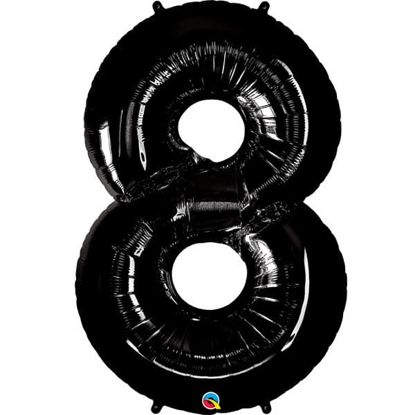 Qualatex Black Number 8 Supershape Balloons