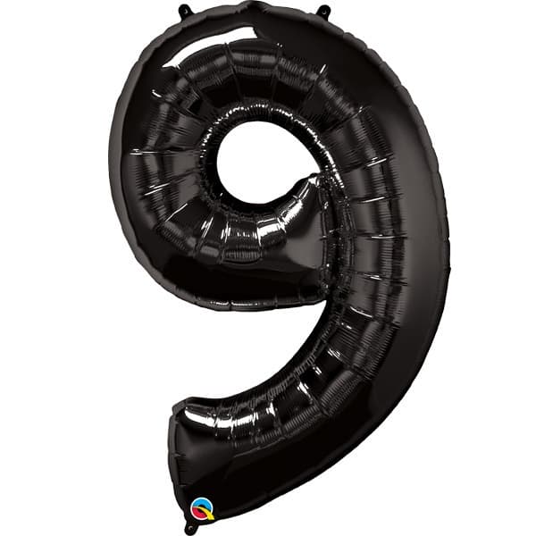 Qualatex Black Number 9 Supershape Balloons