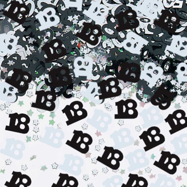 (image for) Black And Silver 18th Metallic Confetti