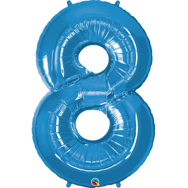 Qualatex Sapphire Blue Number 8 Supershape Balloons